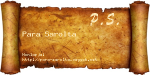 Para Sarolta névjegykártya