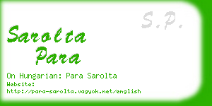 sarolta para business card